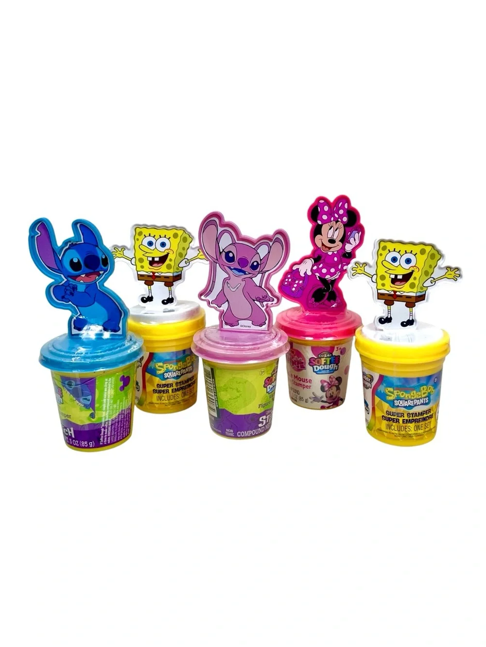 Kids Character Play Dough Set with SpongeBob, Minnie & Stitch